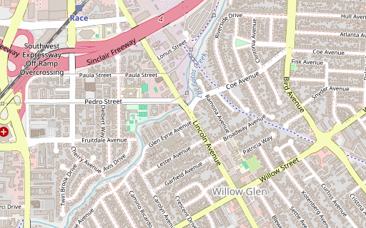 Map showing Downtown Willow Glen, 1285 Lincoln Avenue, San Jose, CA, 95125